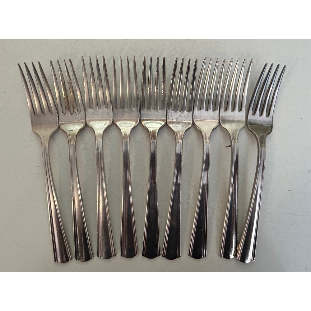 Vintage MC Flatware, Victor S Co. I S, Nine Forks, Restaurant Flatware ,‎